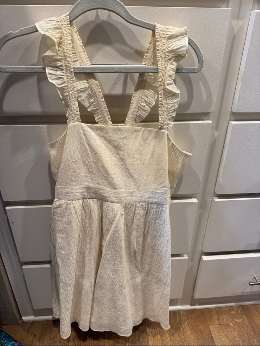 Madewell Cream Ruffle-Strap Summer Dress